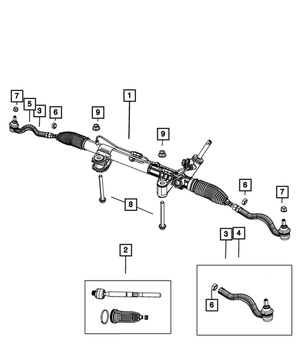 Outer End Tie Rod Kit, Left - Mopar (68069647AB)