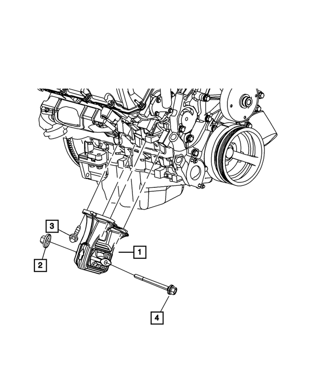 Engine Mounting Bracket And Insulator, Right - Mopar (52090304AG)