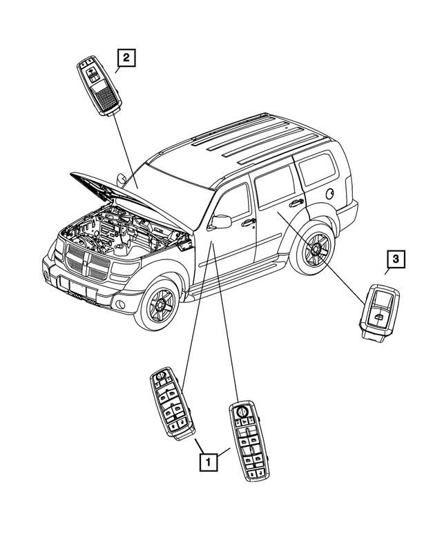 Power Window Switch, Driver Side - Mopar (4602632AH)