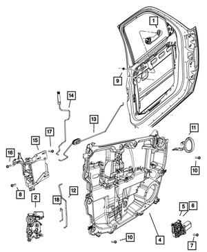 Front Door Window Regulator, Left - Mopar (68033455AB)