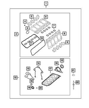 Cylinder Head Gasket, Right Cylinder Head - Mopar (5038280AE)