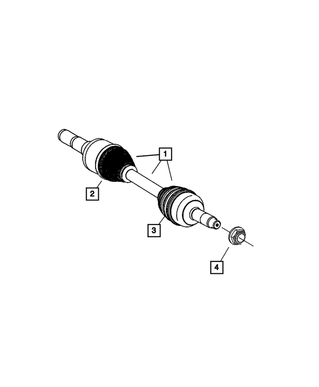 Axle Half Shaft, Left - Mopar (52104701AB)