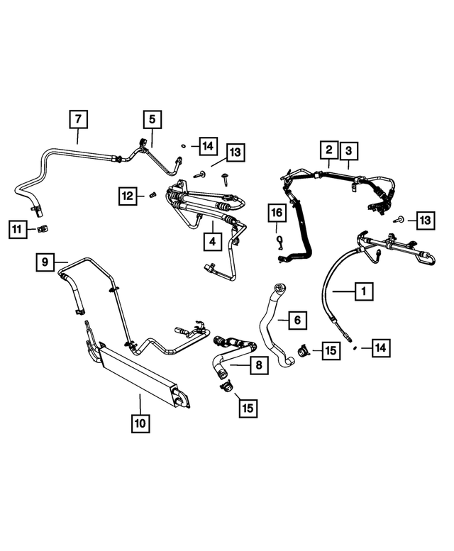 Power Steering Return Hose - Mopar (5154458AF)