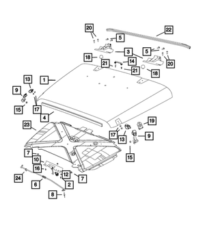 Hood Windshield Rest Bumper - Mopar (55395650AD)