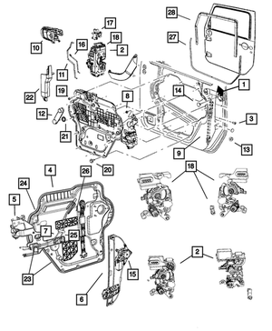 Front Door Window Regulator, Right - Mopar (68014948AA)