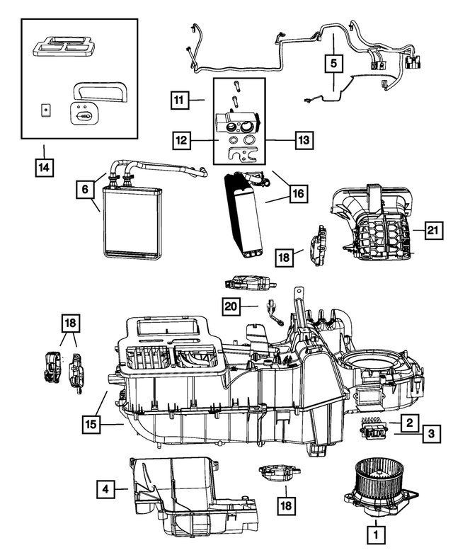 Air Conditioning Evaporator - Mopar (68019145AA)