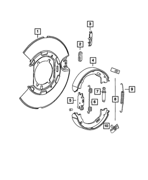 Park Brake Shoe And Lining Package - Mopar (68020626AB)