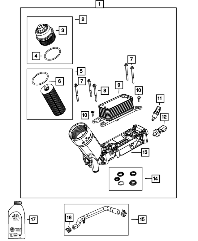 Oil Cooler Outlet Hose - Mopar (68092947AD)