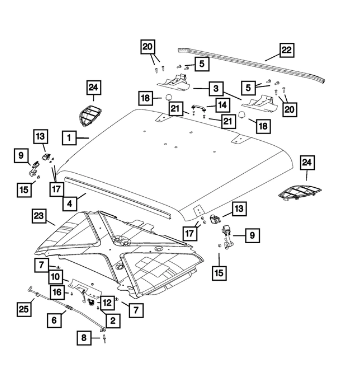 Windshield Hold Down Bracket - Mopar (55176422)