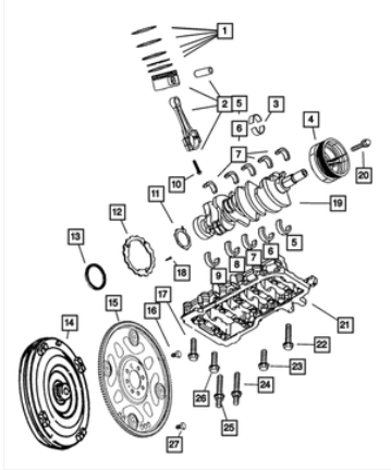 Piston Ring Package - Mopar (5012364AE)