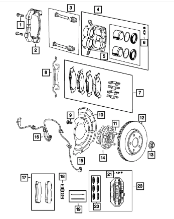 Disc Brake Pad Set - Mopar (68052369AD)