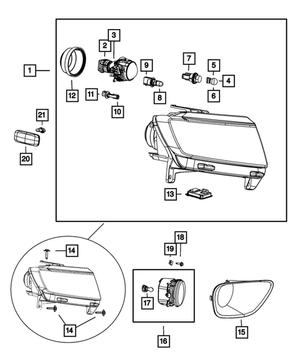 Headlamp, Right - Mopar (55079380AK)