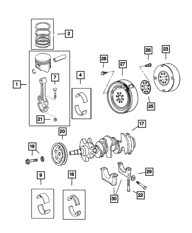 Complete Engine Piston Ring Set - Mopar (4897035AB)