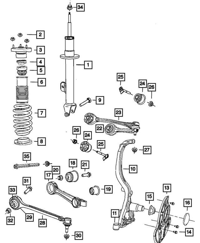 Tension Strut, Left - Mopar (5180607AB)