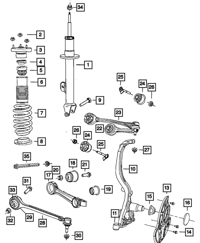 Control Arm, Left - Mopar (4782665AF)