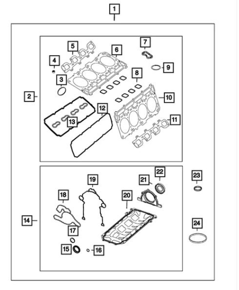 Engine Gasket Kit - Mopar (68165082AA)