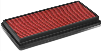 Compatible with Jeep Cherokee XJ Reusable &amp; Washable Replacement High Flow Drop-in Air Filter (Red)