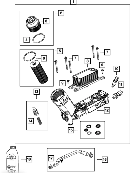 Engine Oil Filter Kit - Mopar (68079744AD)