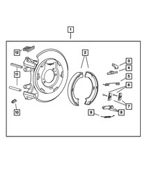 Parking Brake Shoe And Lining Kit - Mopar (5093390AC)